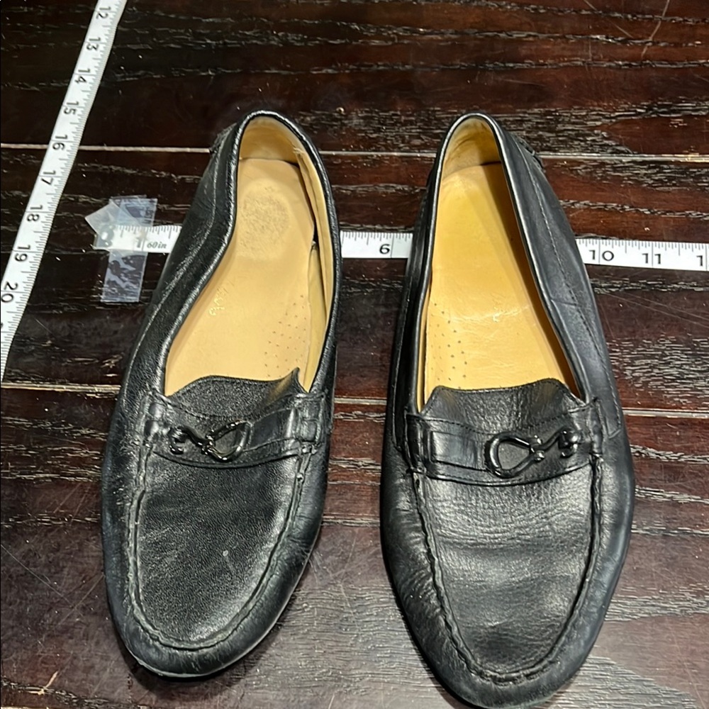 Womens Black Leather Loafers
